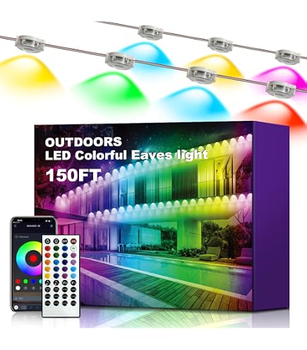 XINKAITE 300FT Permanent Outdoor Lights with 150 LEDs - Smart RGB+
